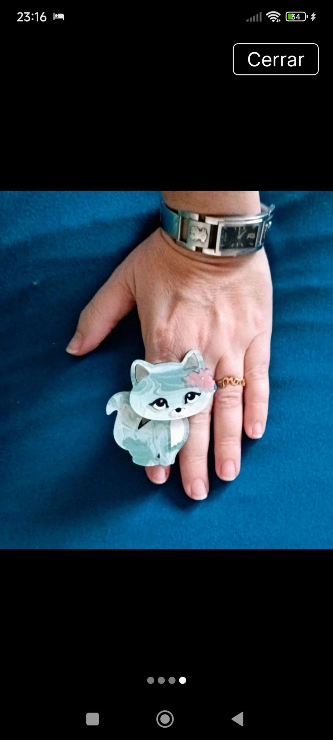 🐱 MAXI RING / XXL RESIN KITTEN WITH FLOWER - BRAND NEW 🌸 – photo 3